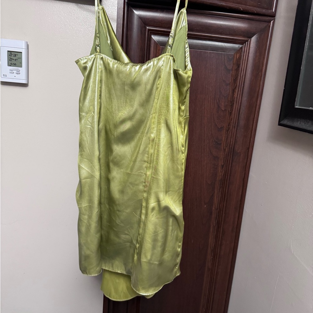 Urban Outfitters Shiny Satin Asymmetrical Mallory Mini Dress - Picture 5 of 5